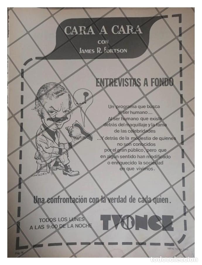 Poster collecting: PUBLICIDAD RETRO TELEVISORA TV ONCE. JAMES R. FORTSON 79