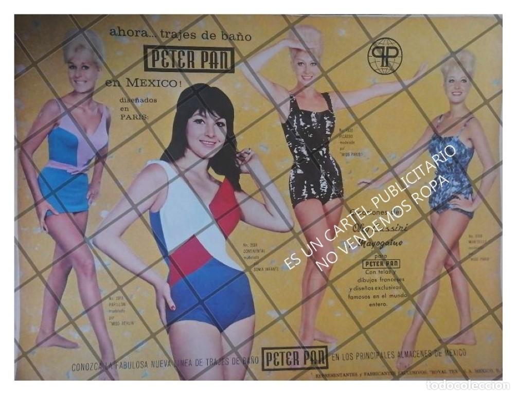 Poster collecting: CARTEL PUBLICITARIO TRAJES DE BA&Ntilde;O PETER PAN 1960s