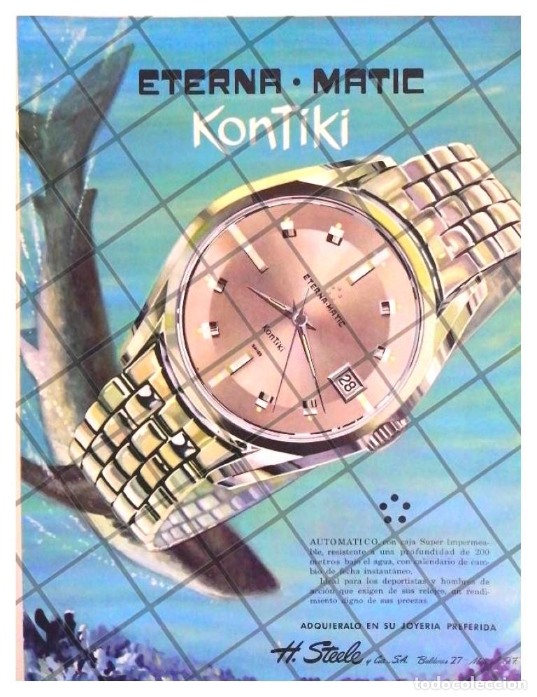 Collezionismo di affissi: CARTEL PUBLICITARIO RETRO RELOJES ETERNAMATIC KONTIKI 65