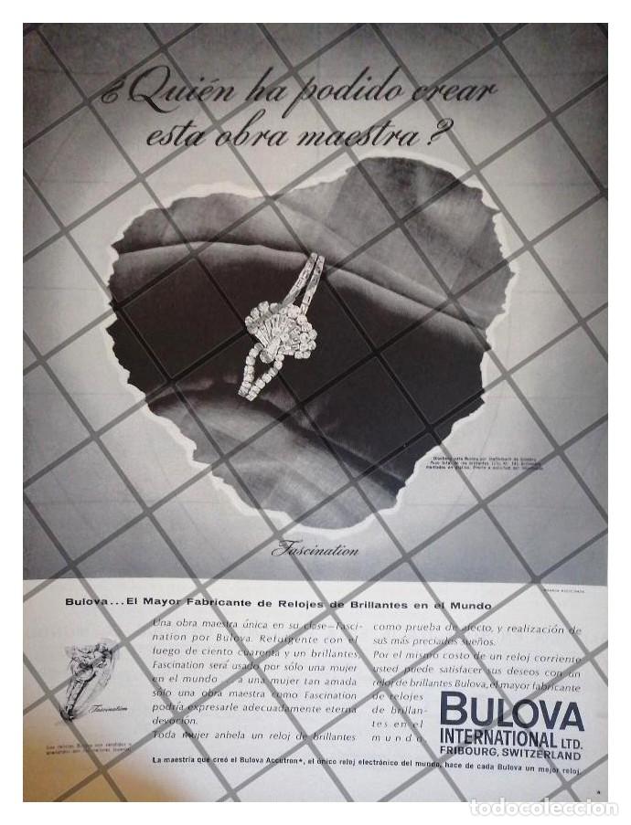 Collezionismo di affissi: CARTEL PUBLICITARIO RETRO RELOJES BULOVA FASCINATION 1962