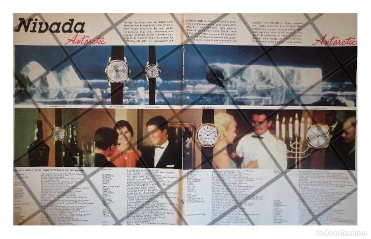Collezionismo di affissi: CARTEL PUBLICITARIO RETRO RELOJES NIVADA ANTARTIC 1962