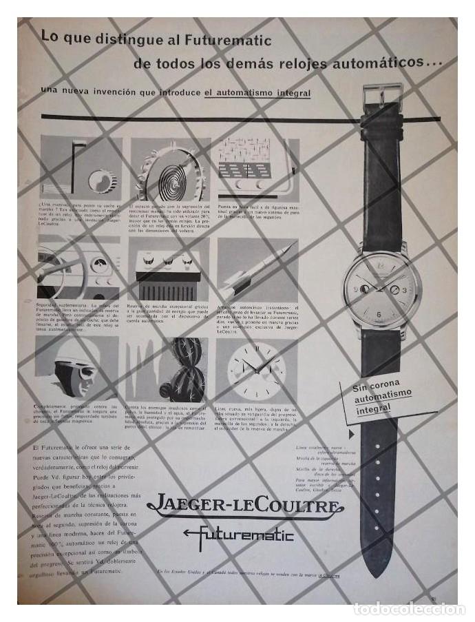 Collezionismo di affissi: HOJA CARTEL RETRO RELOJES JAEGER LECOULTRE FUTUREMATIC