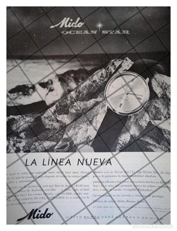 Collezionismo di affissi: HOJA CARTEL RETRO RELOJES MIDO OCEAN STAR 1959 /9
