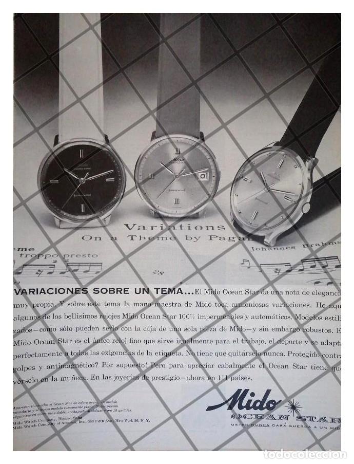 Collezionismo di affissi: HOJA CARTEL RETRO RELOJES MIDO OCEAN STAR POWERWIND