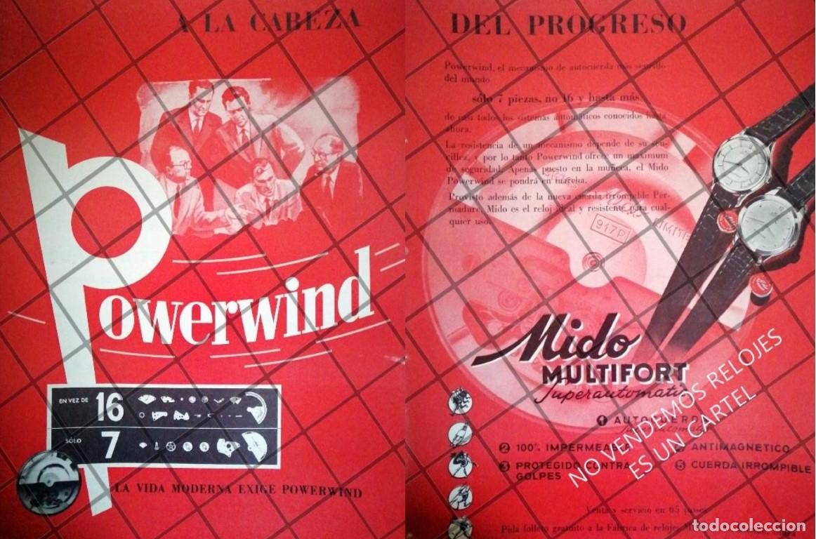 Coleccionismo de carteles: PUBLICIDAD RETRO RELOJ MIDO MULTIFORT SUPERAUTOMATIC - Foto 1