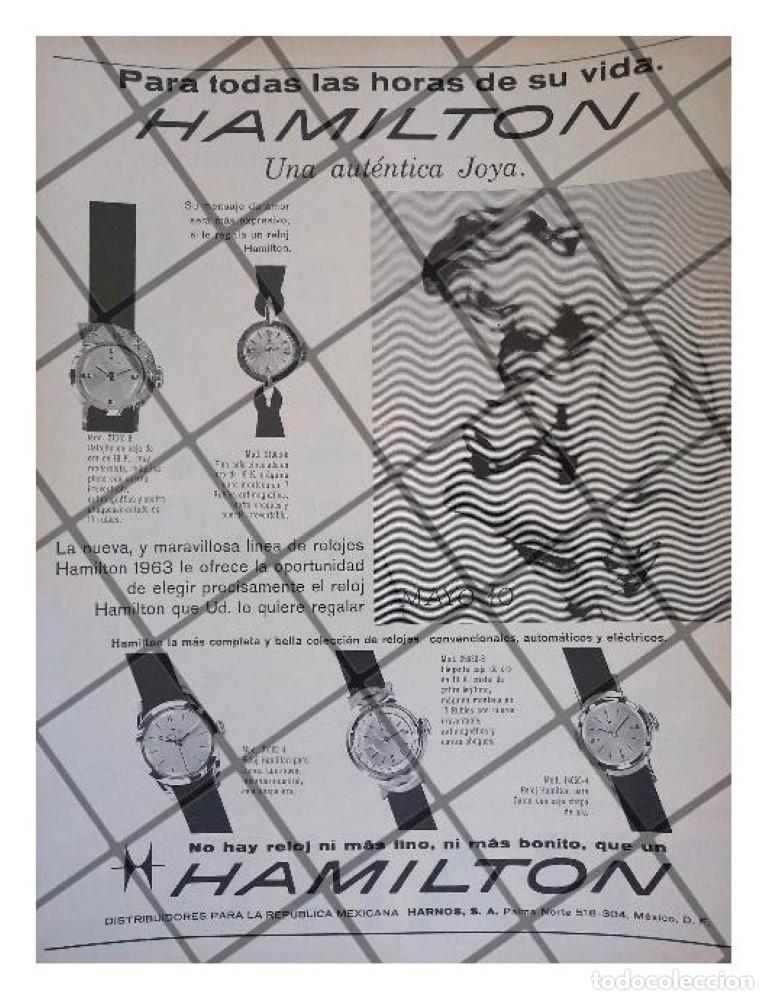 Coleccionismo de carteles: CARTEL PUBLICITARIO RETRO RELOJES HAMILTON 1963 /3