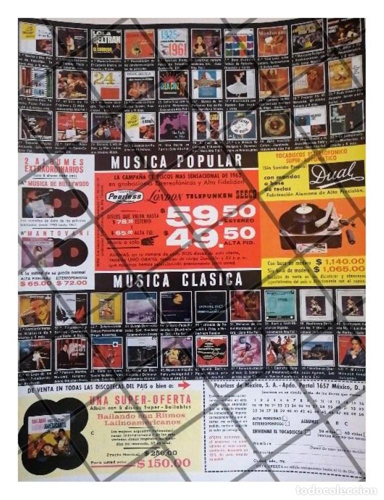 Coleccionismo de carteles: CARTEL PUBLICITARIO RETRO DISCOS PEERLESS 1962 /6