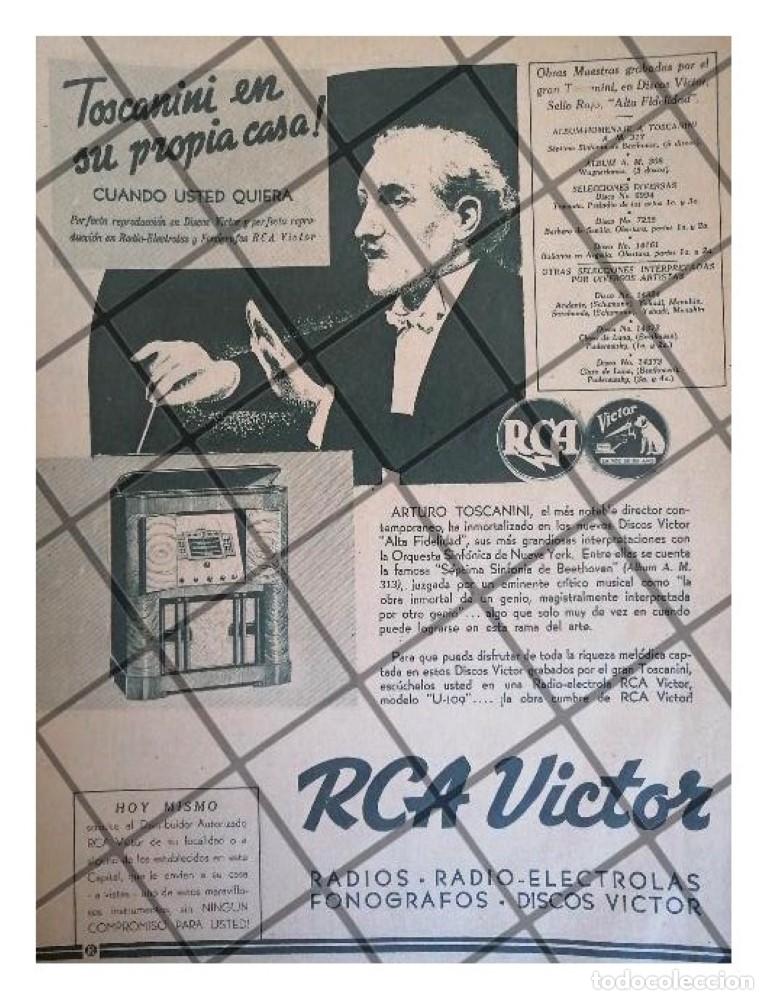 Coleccionismo de carteles: CARTEL RETRO ARTURO TOSCANINI Y RADIOS RCA VICTOR 1938