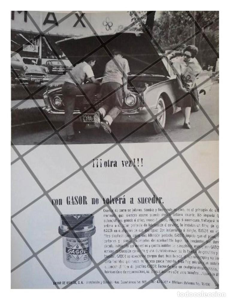 Coleccionismo de carteles: AFICHE RETRO FILTROS GASOR DE MEXICO S.A 1964 RARO /3
