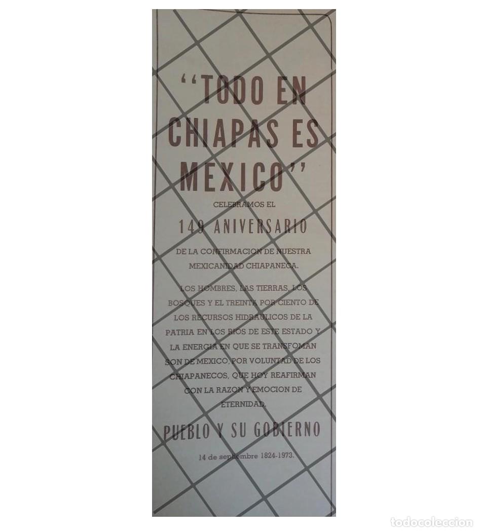 Poster collecting: AFICHE RETRO. 149 ANIVERSARIO DE CHIAPAS 1973