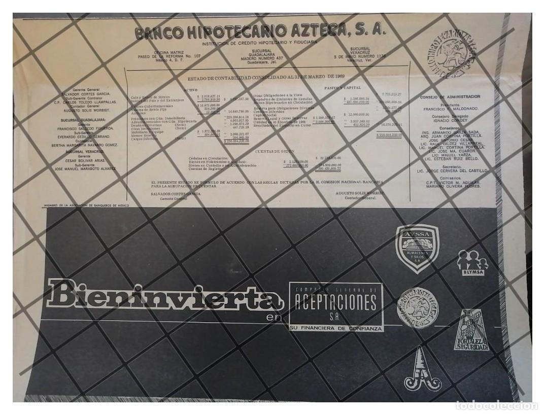 Sammeln von Plakaten: AFICHE RETRO BANCO HIPOTECARIO AZTECA 1969 /196