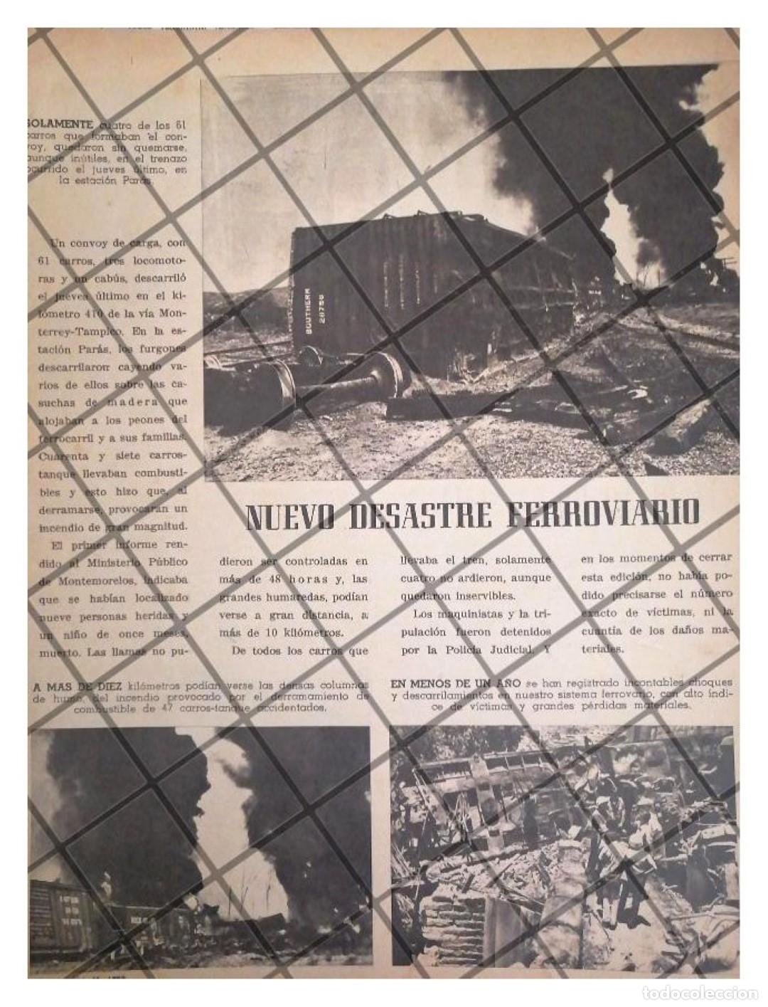 Sammeln von Plakaten: AFICHE RETRO. ACCIDENTE FERROVIARIO MONTERREY-TAMPICO 1973