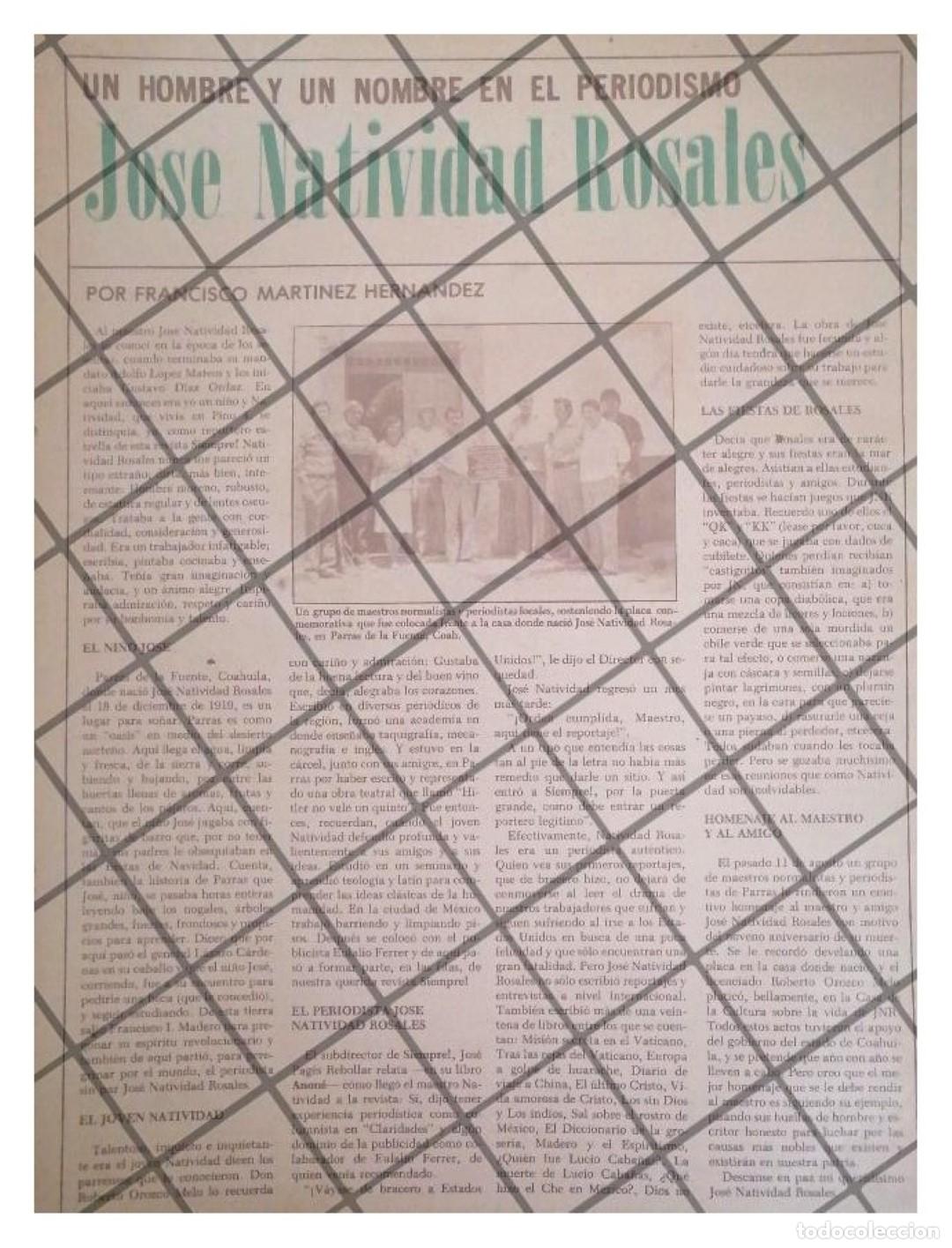 Sammeln von Plakaten: AFICHE RETRO. ELOGIAN A JOSE NATIVIDAD ROSALES 1985