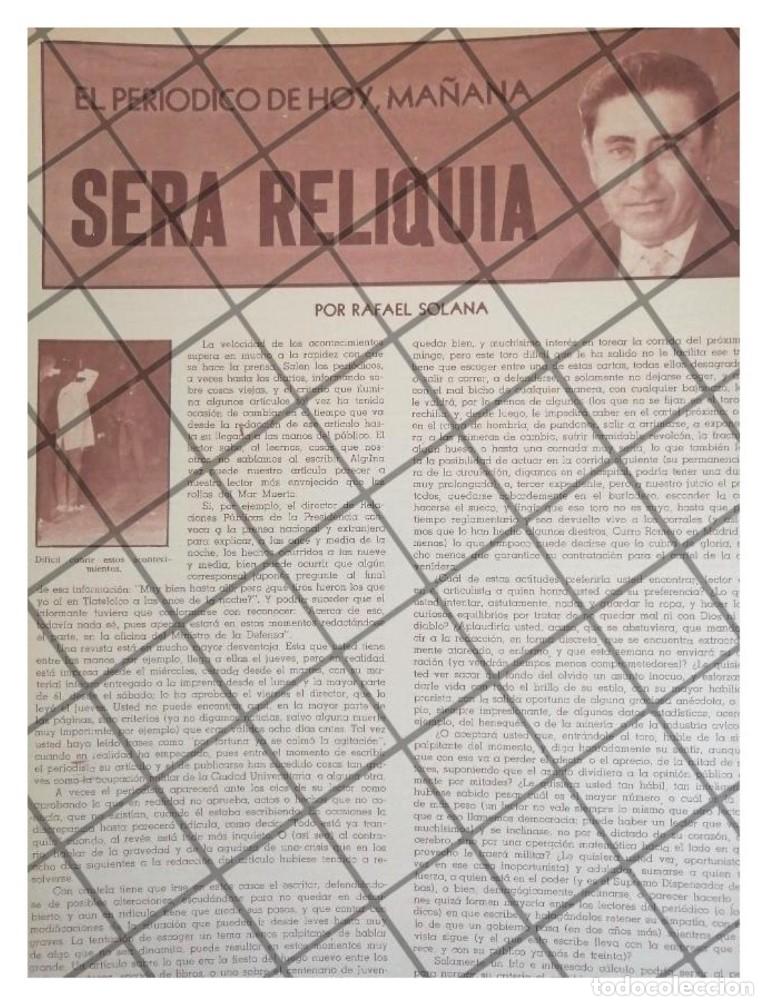 Sammeln von Plakaten: AFICHE RETRO RAFAEL SOLANA PREDICE FIN DEL PERIODICO