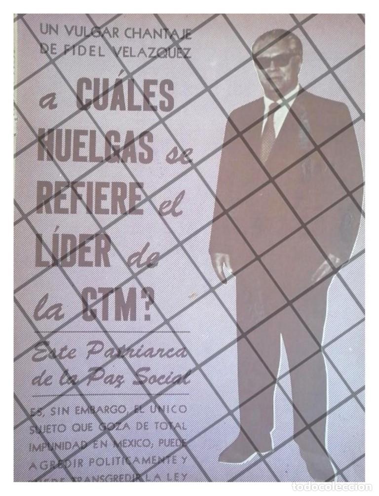 Poster collecting: AFICHE RETRO. DURA CRITICA A FIDEL VELAZQUEZ 1975