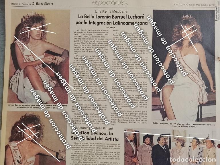 Collectionnisme d'affiches: CARTEL ANTIGUO, LORENA BURRUEL, MISS AMERICA LATINA 1987 ENTREVISTA