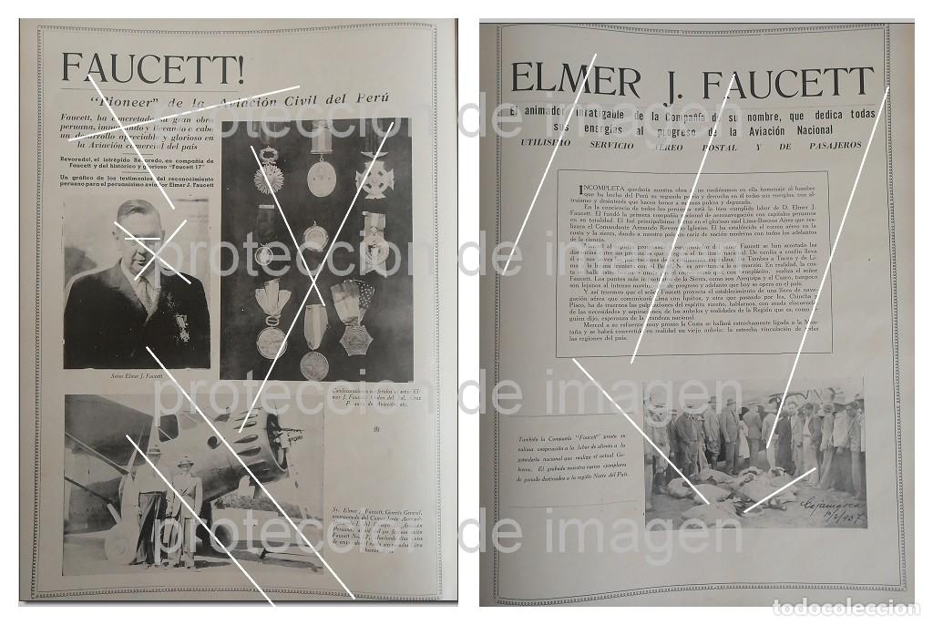Poster collecting: CARTEL ANTIGUO, CIA DE AVIACION. ELMER J FAUCETT DE PERU 1936 /AEROLINEAS