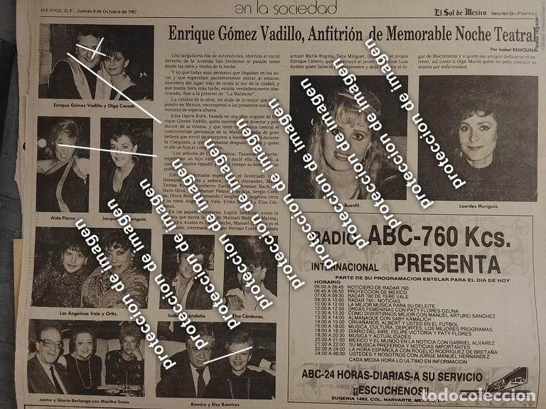 Sammeln von Plakaten: CARTEL ANTIGUO, ENRIQUE GOMEZ VADILLO ESTRENA LA MALINCHE 1987 /Teatro , Artistas