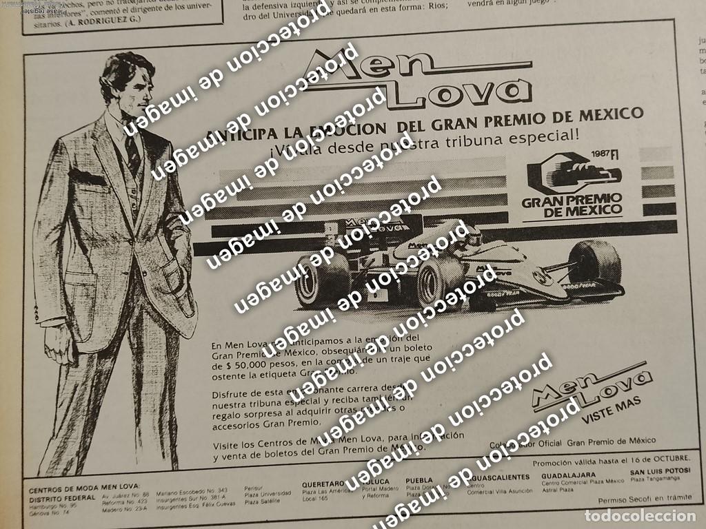 Sammeln von Plakaten: AFICHE PUBLICIDAD RETRO, TIENDAS MEN LOVA Y EL GRAN PREMIO DE MEXICO OCT 1987