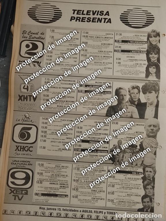 Sammeln von Plakaten: CARTEL PUBLICITARIO RETRO. CARTELERA DE TELEVISA OCT 1987 /TELEVISORAS