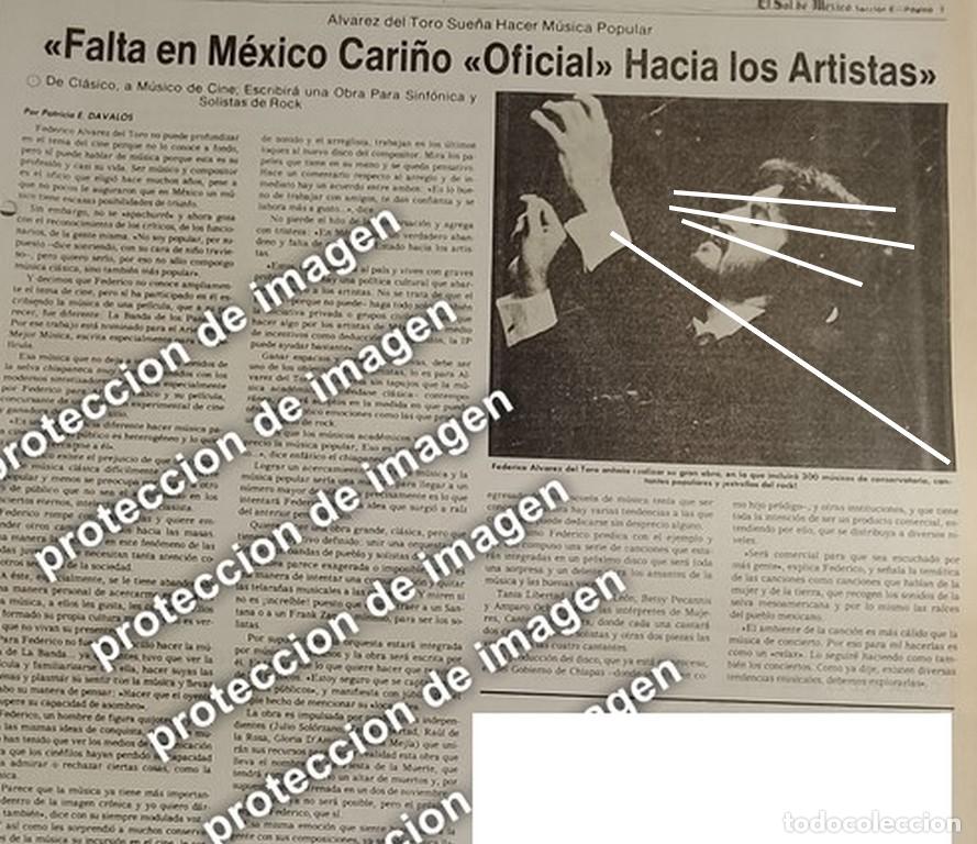 Sammeln von Plakaten: HOJA DE PRENSA RETRO. FEDERICO ALVAREZ DEL TORO 1987 / MUSICOS