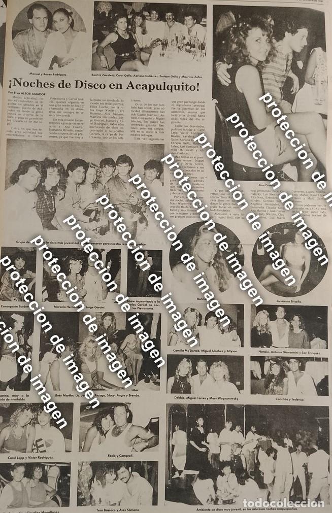 Poster collecting: HOJA DE PRENSA RETRO. ALTA SOCIEDAD EN DISCOTECAS DE ACAPULCO 1987