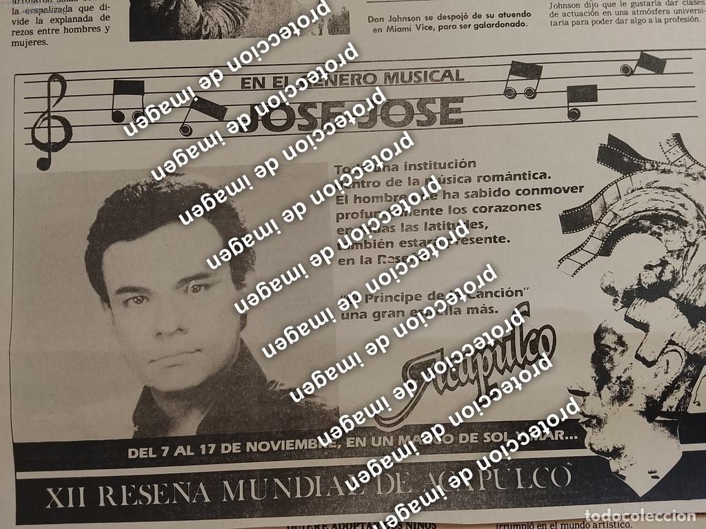Poster collecting: AFICHE RETRO. JOSE JOSE EN FESTIVAL DE CINE ACAPULCO 1987 /ARTISTAS