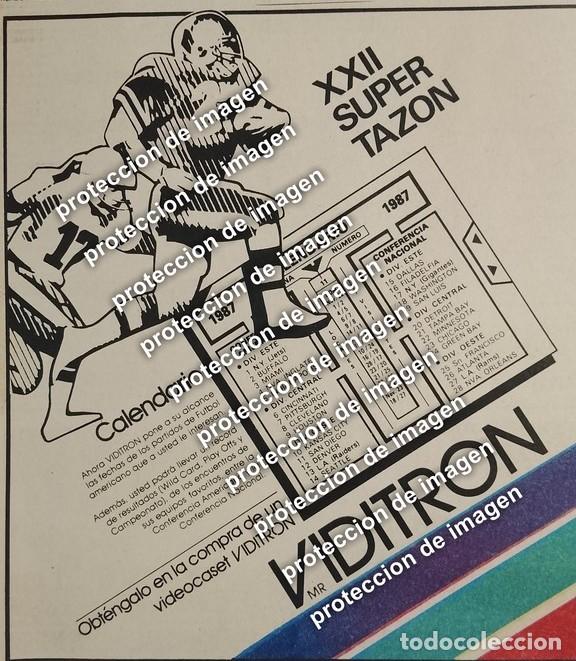 Poster collecting: AFICHE RETRO, VIDITRON Y CALENDARIO DEL SUPER TAZON No 24 1987 /DEPORTES NFL