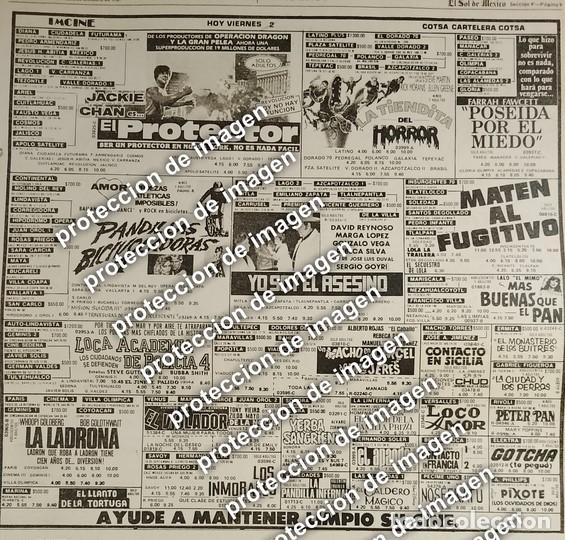 Poster collecting: AFICHE PUBLICITARIO RETRO, CARTELERA DE CINE 1987 EL PROTECTOR