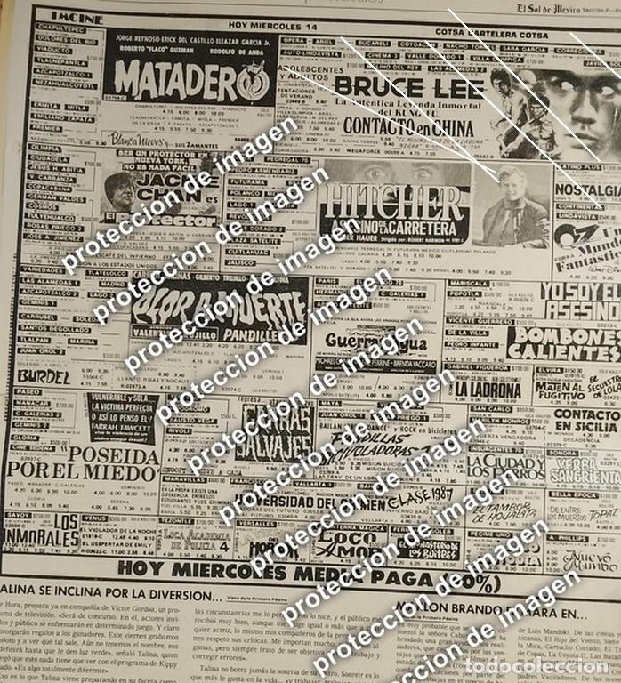 Poster collecting: AFICHE CARTELERA DE CINE RETRO 1987 BRUCE LEE, CONTACTO EN CHINA ETC