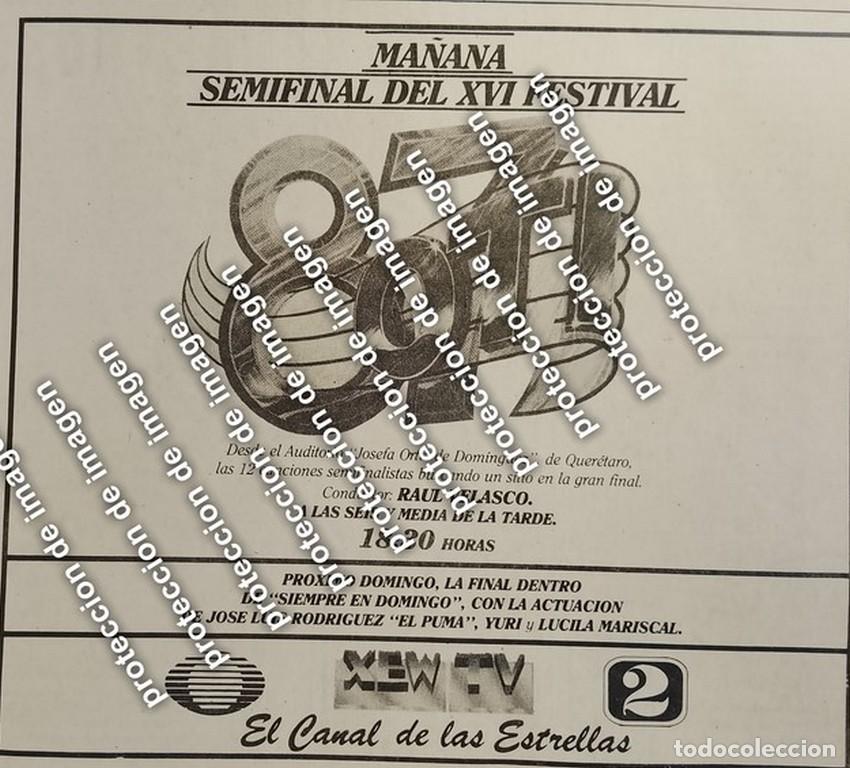 Poster collecting: AFICHE RETRO, FESTIVAL OTI SEMIFINAL 1987 TELEVISA