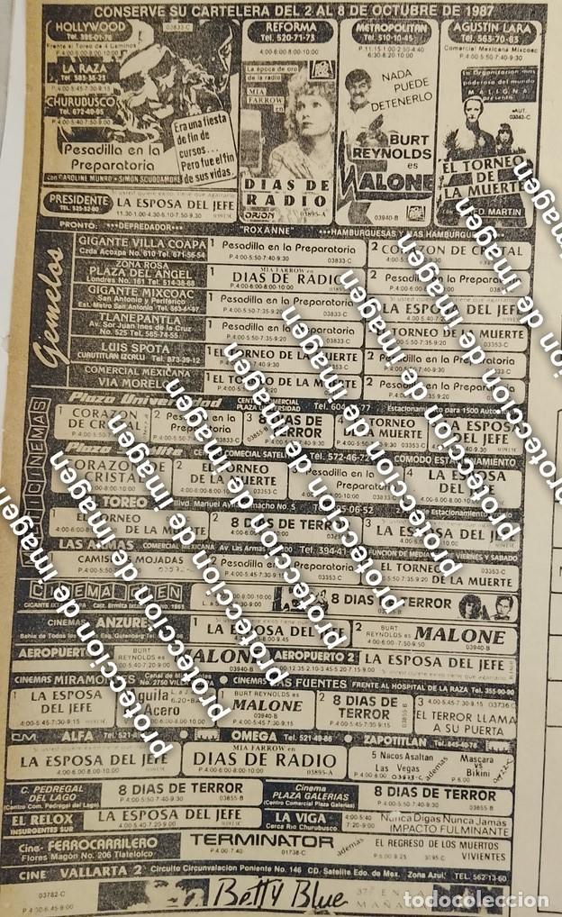 Poster collecting: AFICHE CARTELERA DE CINE RETRO MINI OCT 1987