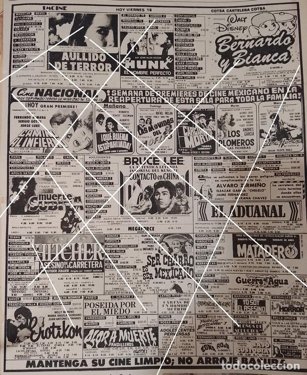 Collectionnisme d'affiches: AFICHE CARTELERA DE CINE RETRO 1987 BERNARDO Y BIANCA Y MAS