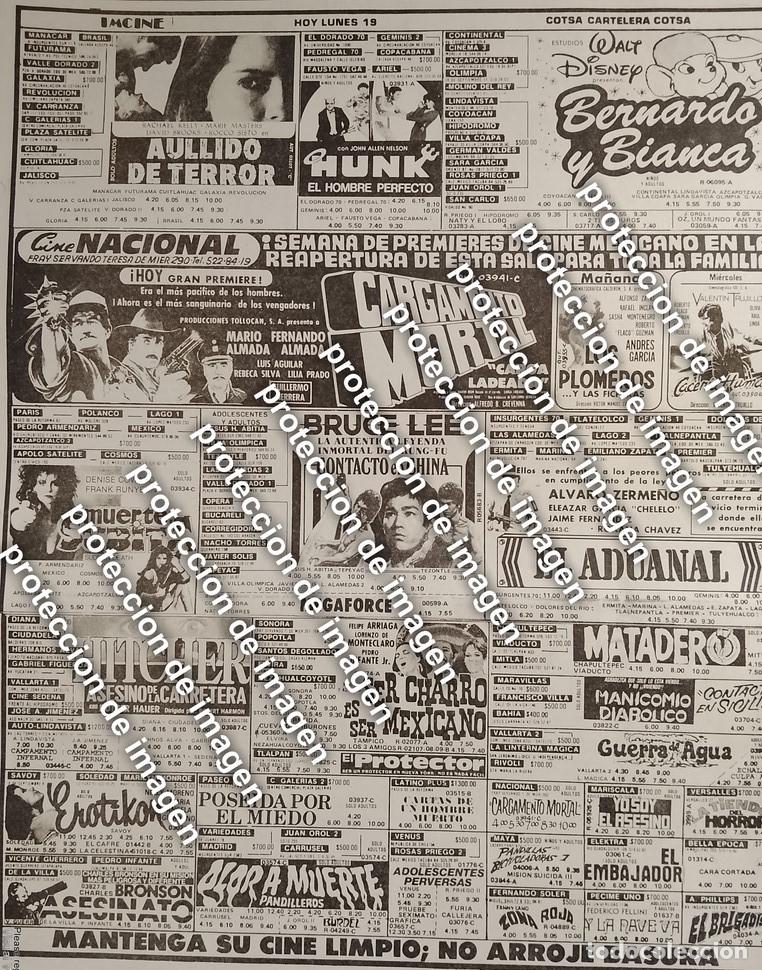 Coleccionismo de carteles: AFICHE CARTELERA DE CINE RETRO OCT 1987 BRUCE LEE Y OTROS