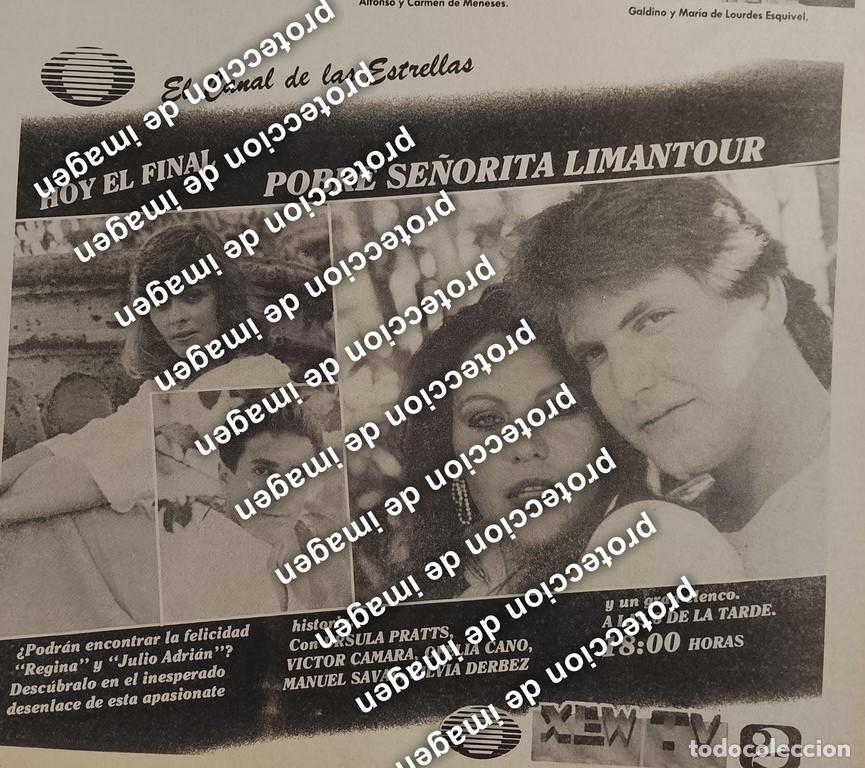 Coleccionismo de carteles: CARTEL RETRO. FINAL DE LA TELENOVELA POBRE SE&Ntilde;ORITA LIMANTOUR 1987 TELEVISA /TELEVISORAS
