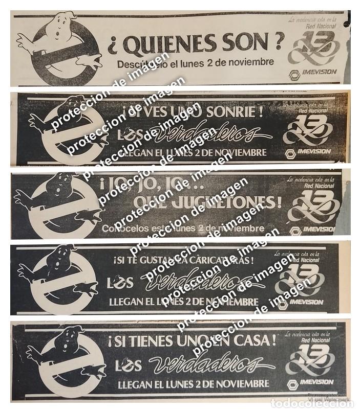 Collectionnisme d'affiches: 5 AFICHES RETRO PROMOCION DE PELICULA CAZA FANTASMAS EN TELEVISION CANAL 13 1987 IMEVISION /TELEVISO