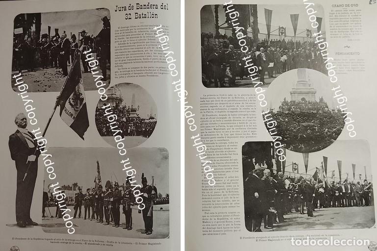 Collectionnisme d'affiches: HOJA DE PRENSA ANTIGUA 1911 PRESIDENTE Y JURA DE BANDERA DEL BATALLON 32 /MILITARIA