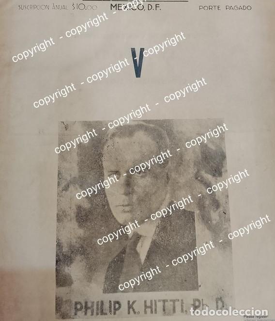 Collectionnisme d'affiches: HOJA DE PRENSA ANTIGUA 1942 PHILIP K. HITTI /ESCRITORES / RARO