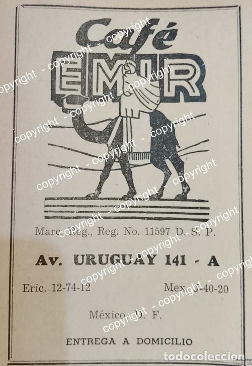 Collectionnisme d'affiches: PUBLICIDAD ANTIGUA. CAFE EMIR 1941 ( DE SALOMON GURAIEB ) /restaurantes