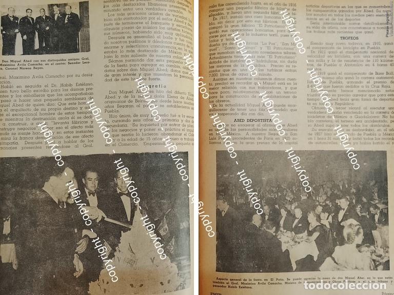 Collectionnisme d'affiches: HOJA DE PRENSA ANTIGUA. FIESTA A MIGUEL ELIAS ABED. 1941 AVILA CAMACHO Y OTROS /ASM EMPRESARIOS
