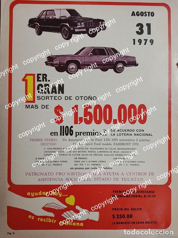 Collectionnisme d'affiches: AFICHE RETRO. SORTEO DE CARIDAD DE YUCATAN ( DIF ) 1979 /RARISIMO
