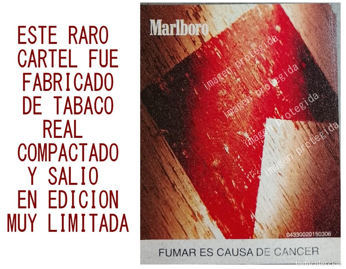 Coleccionismo de carteles: CARTEL PUBLICITARIO RETRO. MARLBORO. HECHO DE TABACO REAL 2004 / raro
