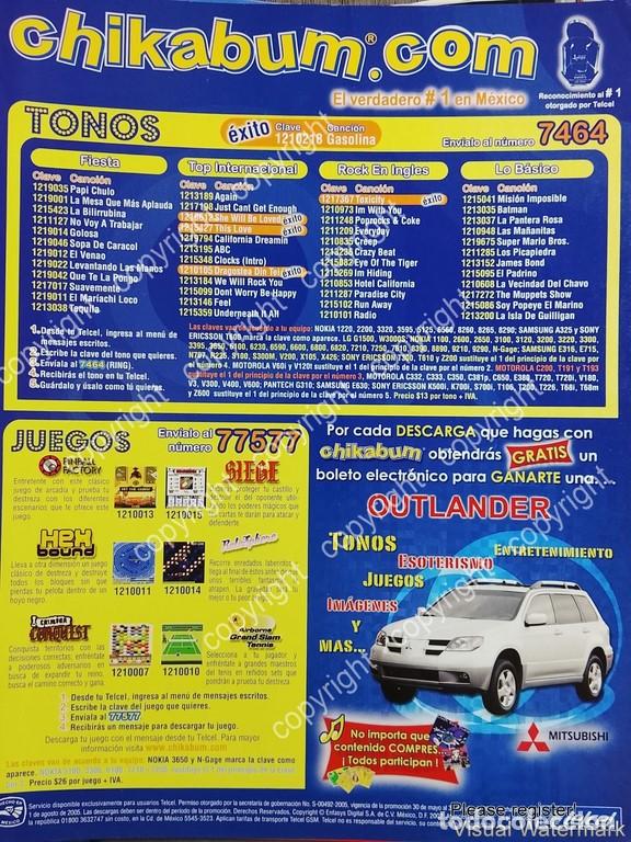 Poster collecting: CARTEL PUBLICITARIO RETRO. CHICABUM, TONOS PARA CELULAR 2002 /2