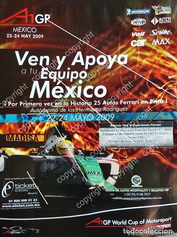 Poster collecting: AFICHE VINTAGE. PRIMER CARRERA A1 GRAND PRIX MEXICO 2009 FERRARI /RARO
