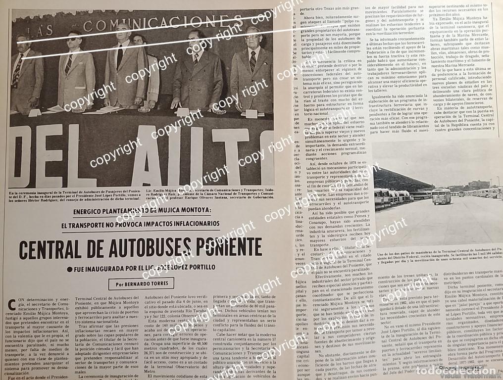 Poster collecting: AFICHE RETRO. INAUGURAN CENTRAL DE AUTOBUSES PONIENTE. D.F 1979 /LDM
