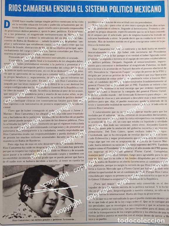 Poster collecting: HOJA DE PRENSA RETRO. CRITICA A ALFREDO RIOS CAMARENA 1978