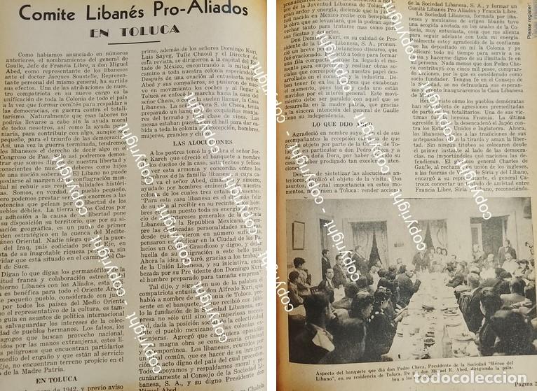 Collectionnisme d'affiches: AFICHE ANTIGUO. COMITE LIBANES PRO ALIADOS 1942 TOLUCA