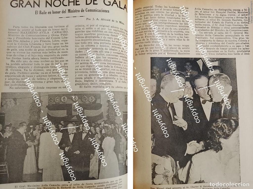 Collectionnisme d'affiches: AFICHE ANTIGUO. MAXIMINO AVILA CAMACHO Y LA SOCIEDAD LIBANESA 1942 MIGUEL ABED ETC /ASM