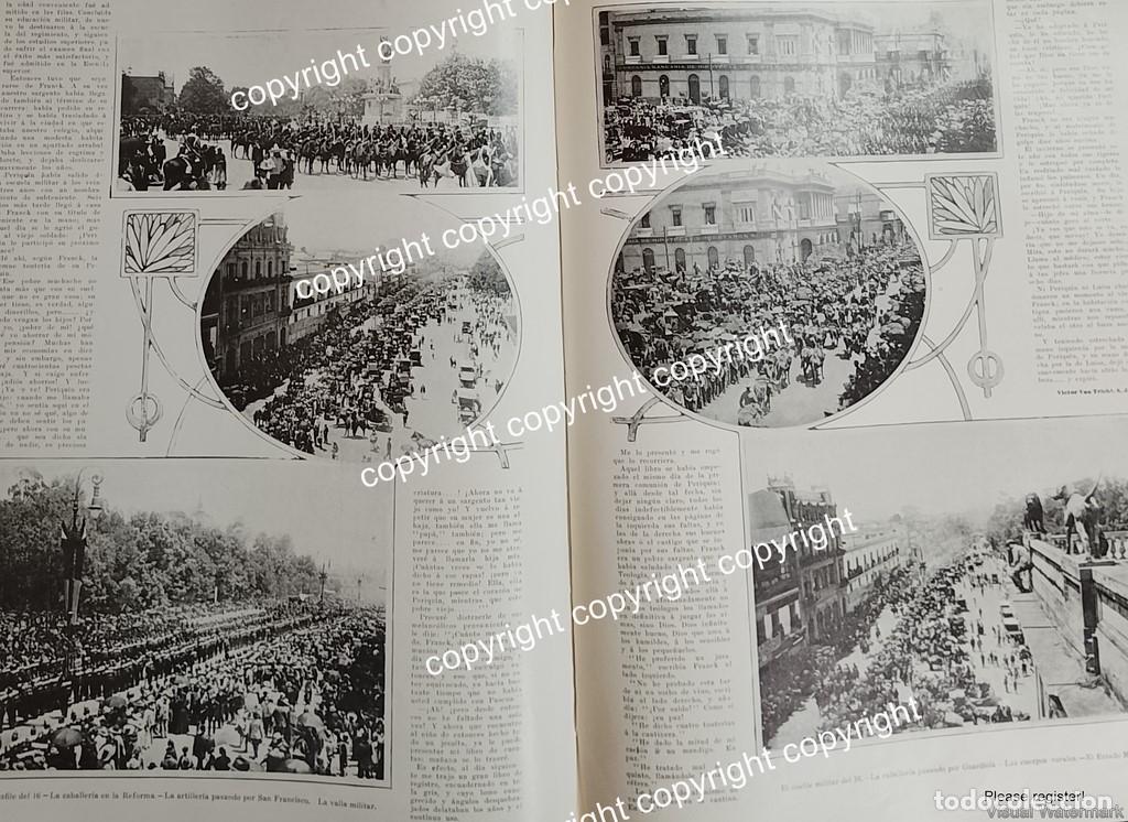 Collectionnisme d'affiches: HOJA PRENSA ANTIGUA 1911 DESFILE MILITAR 16 SEP. D.F /LDM