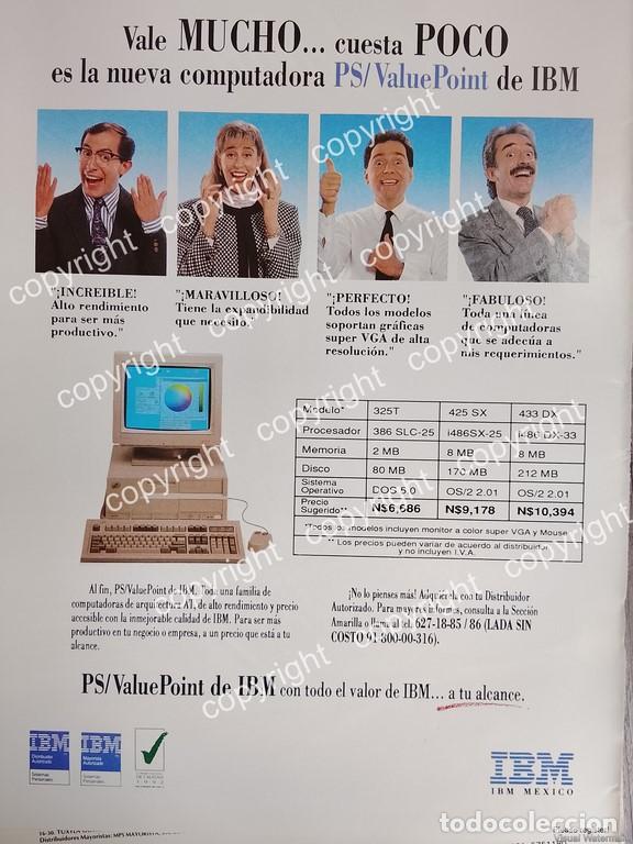 Collectionnisme d'affiches: AFICHE PUBLICITARIO RETRO. COMPUTADORA IBM PS/ ValuePoint 486. 1992